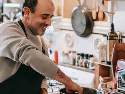 private chef cooking in the kitchen