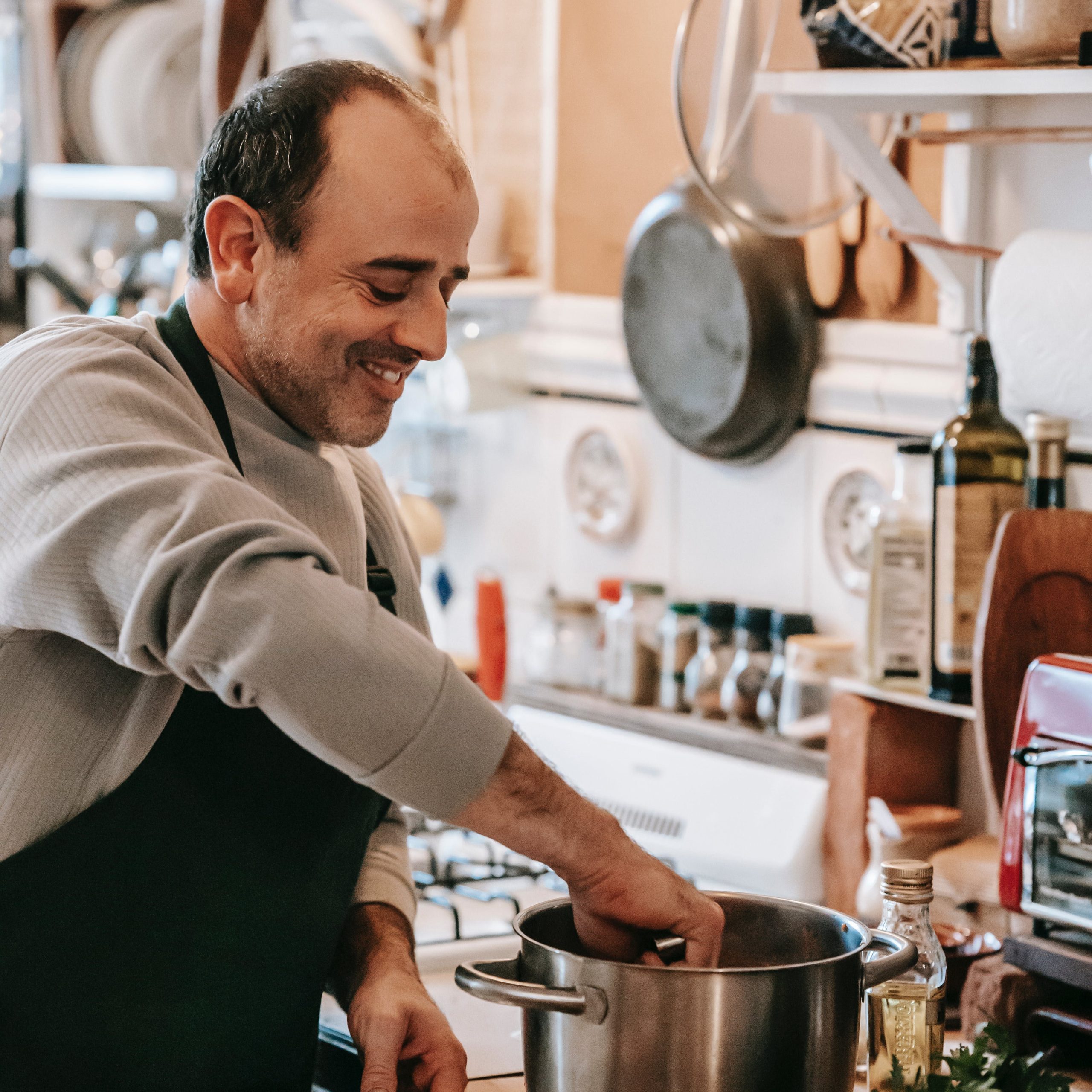 private chef cooking in the kitchen